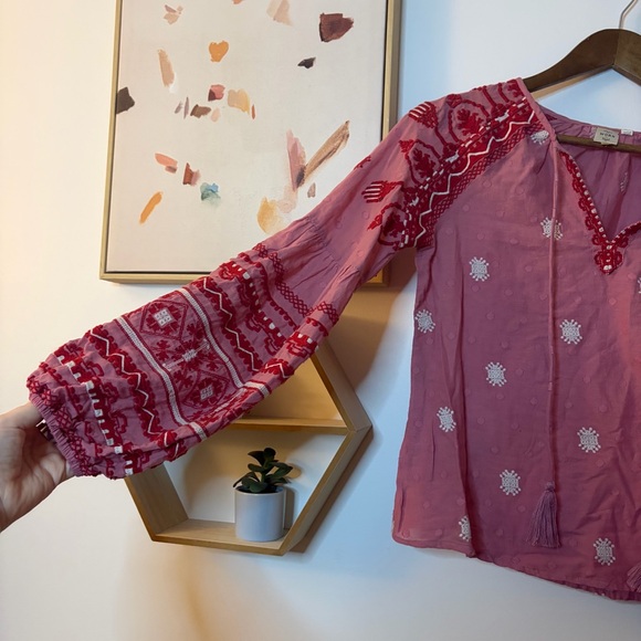 Anthropologie Seen Worn Kept Embroidered Blouse size 4 - Picture 4 of 8